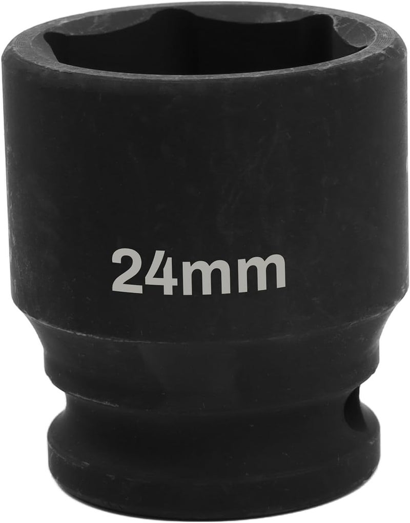 SUNKOO 1/2 Inch Drive 24mm Deep Impact Socket, CR-MO 6 Point Heavy Duty Metric Axle Nut Socket for Easy Removal of Axle and Wheel Hub Nuts - Image 1